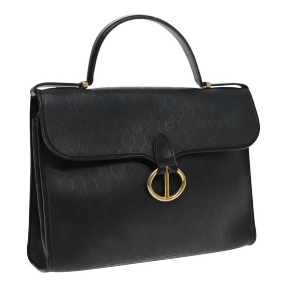 DIOR Honeycomb Canvas Hand Bag Black Gold - Picture 1 of 16